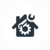 DALL·E 2024-05-22 16.16.52 - A simple icon on a white background representing 'Quick Assembly'. The icon should include a house with a gear or wrench symbol to indicate fast and e